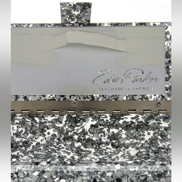 NWT RARE Edie Parker Mini Lara Clutch - Silver Confetti - Picture 6 of 12